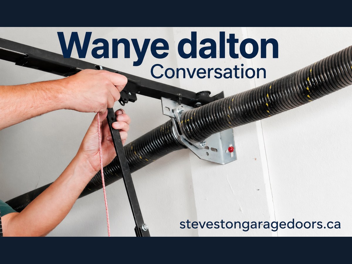 Technician winding a standard exposed torsion spring after converting from a Wayne Dalton TorqueMaster system